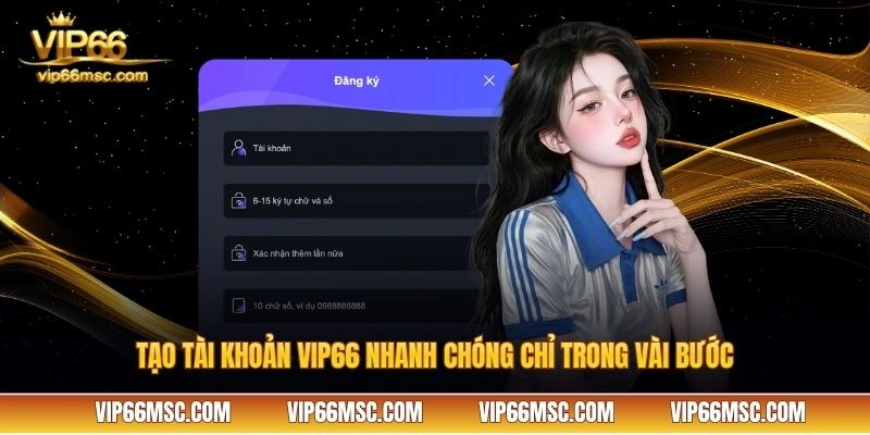 Tạo tài khoản VIP66 nhanh chóng chỉ trong vài bước